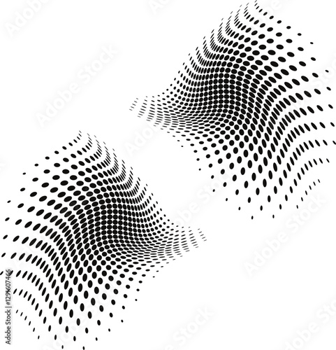 Monochrome gradient halftone dots. Vector illustration. Abstract small grunge dots on white