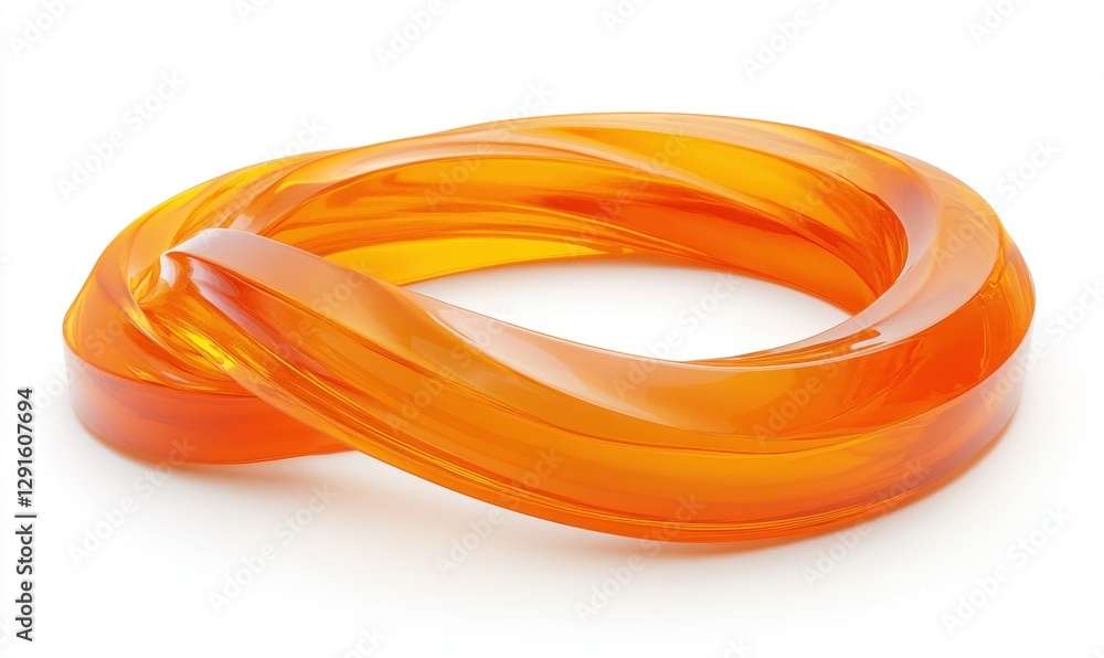 A vibrant orange twisted sculpture showcasing fluid motion on a clean white background A vibrant orange twisted sculpture showcasing fluid motion on a clean white background