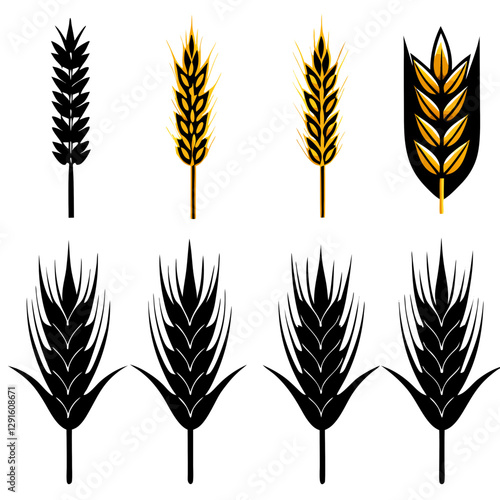 set of wheat ears