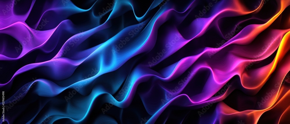 Obraz premium Abstract background with colorful wavy patterns and a photo placeholder for design and creative projects