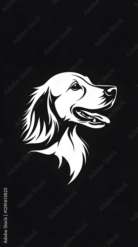 Minimalist Black and White Cocker Spaniel Logo