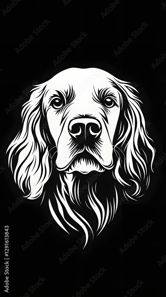 Minimalist Black and White Cocker Spaniel Logo