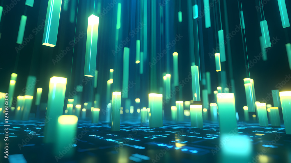 Modern Stock Market Chart Background with Candlestick Lines