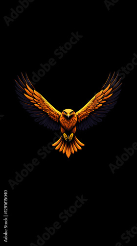 Obraz na płótnie Majestic Flying Hawk Logo Design w salonie
