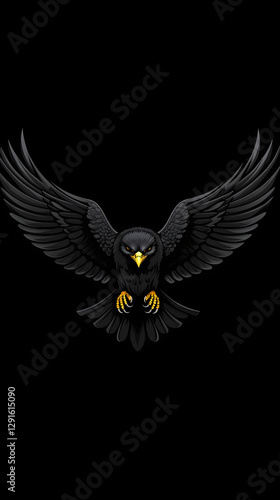Obraz na płótnie Majestic Flying Hawk Logo Design w salonie