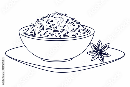Stunning Line Drawing of Biryani Art