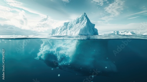 Wallpaper Mural An iceberg slowly sinking, revealing hidden dangers of climate change Torontodigital.ca