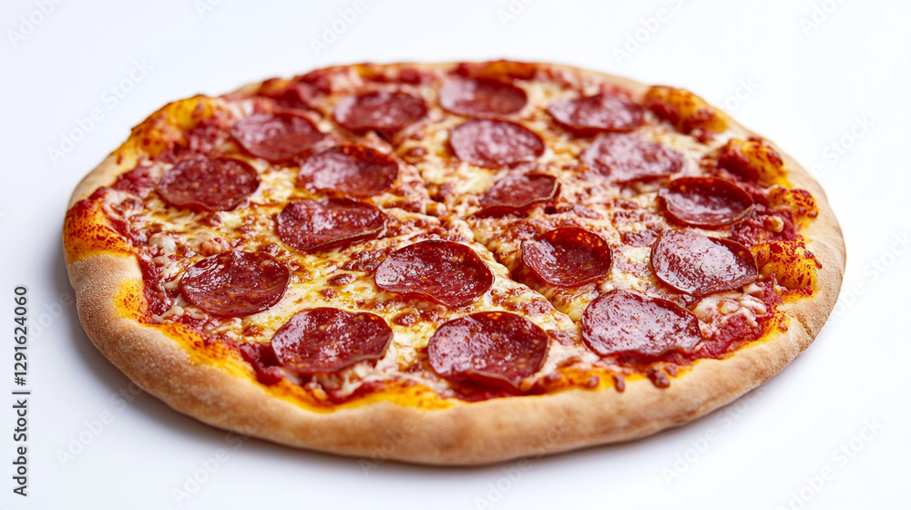 Delicious pepperoni pizza with melted cheese and tomato sauce hot red eat food meal tasty lunch round Delicious pepperoni pizza with melted cheese and tomato sauce hot red eat food meal tasty lunch round