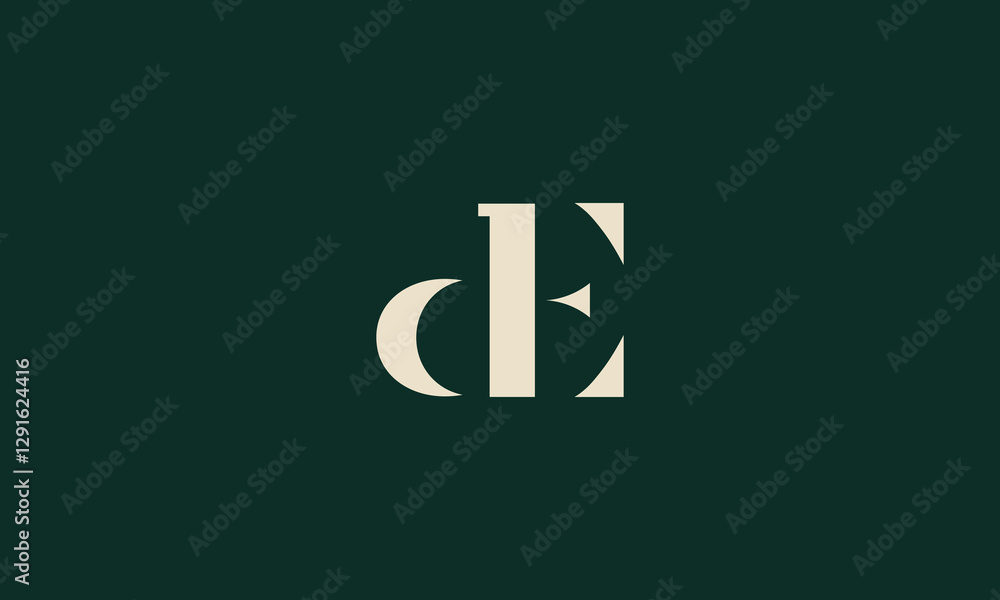 Initial Letters dE Monogram Logo
Initial Letters dE Monogram Logo