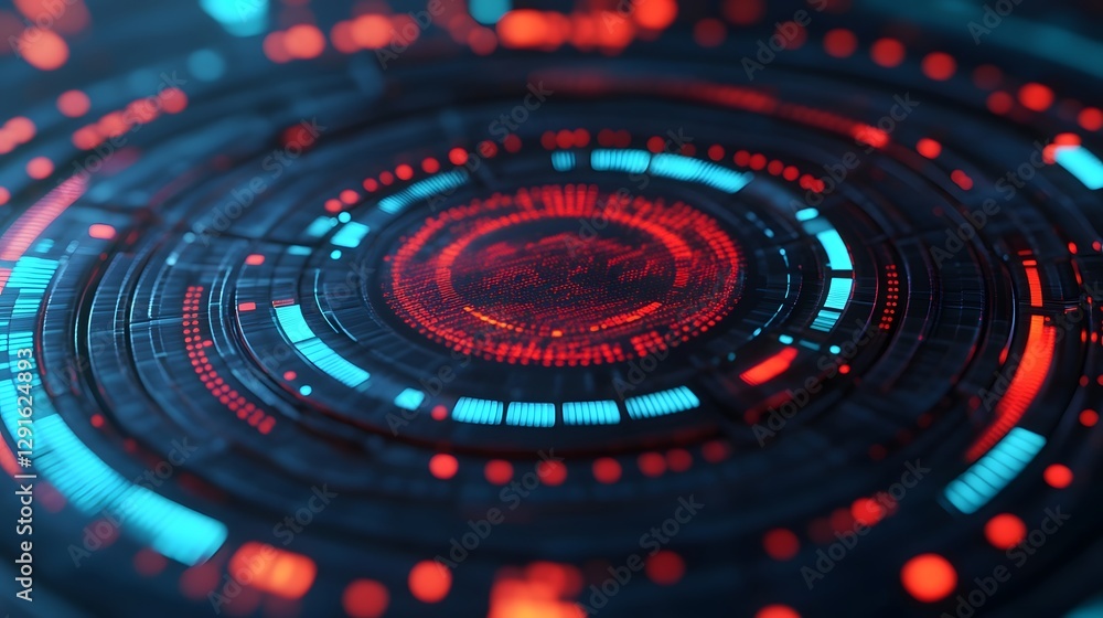 Futuristic Data Visualization Infographic with Glowing Radial Patterns Futuristic Data Visualization Infographic with Glowing Radial Patterns