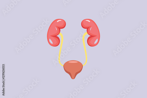 Human body anatomy concept. Colored flat vector illustration isolated