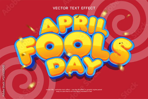 April fools day editable text effect style