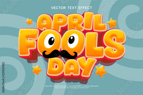 April fools day text effect design illustration