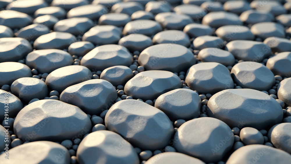 Fototapeta premium Pebble Art Mosaic: Intricate Geometric Stone Pattern