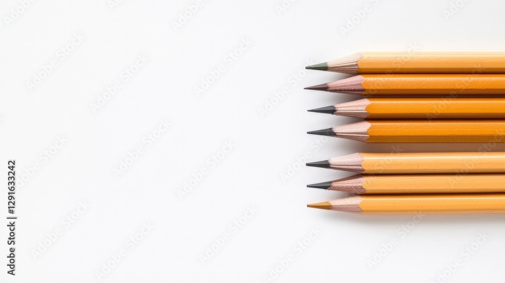 Colorful pencils arranged neatly on clean surface showcase creat Colorful pencils arranged neatly on clean surface showcase creat