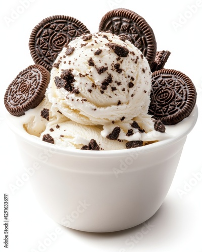 Delicious Oreo Ice Cream Dessert with Cookie Crumbles and Toppings