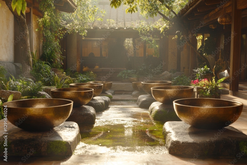 Wellness Retreat A serene garden scene featuring stone bowls surrounded by lush greenery and soft sunlight. Wellness Retreat A serene garden scene featuring stone bowls surrounded by lush greenery and soft sunlight.