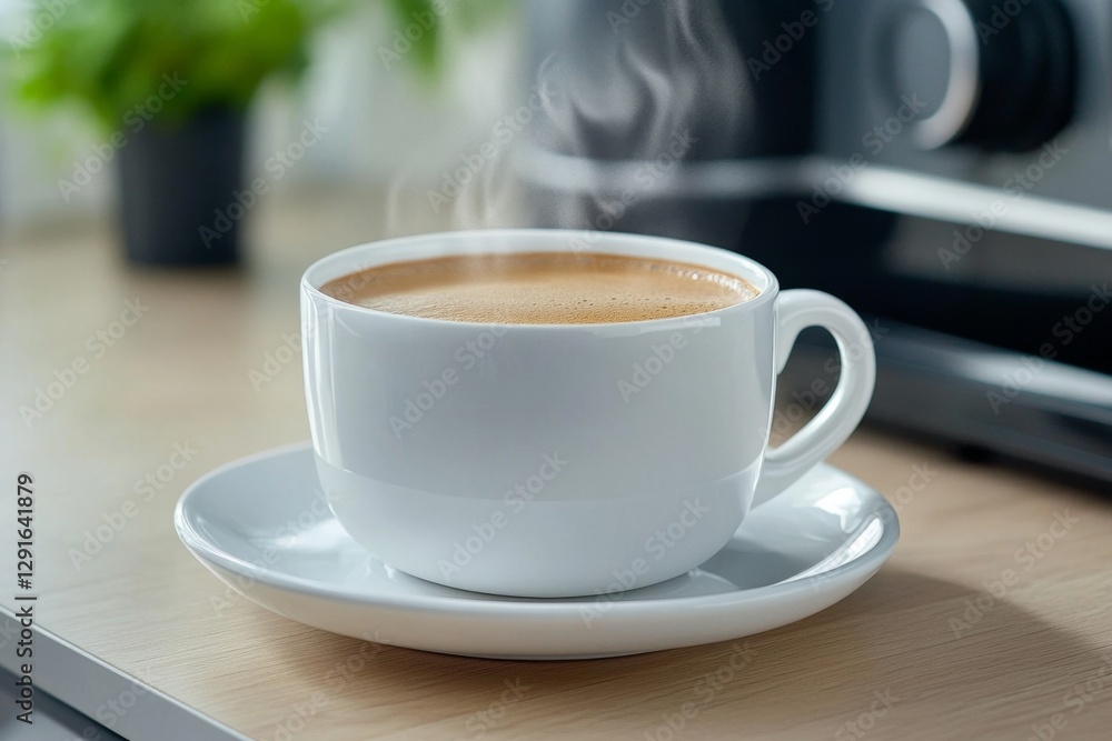 a 2D cartoon illustration of a steaming cup of coffee with a saucer, warm and inviting, white background a 2D cartoon illustration of a steaming cup of coffee with a saucer, warm and inviting, white background
