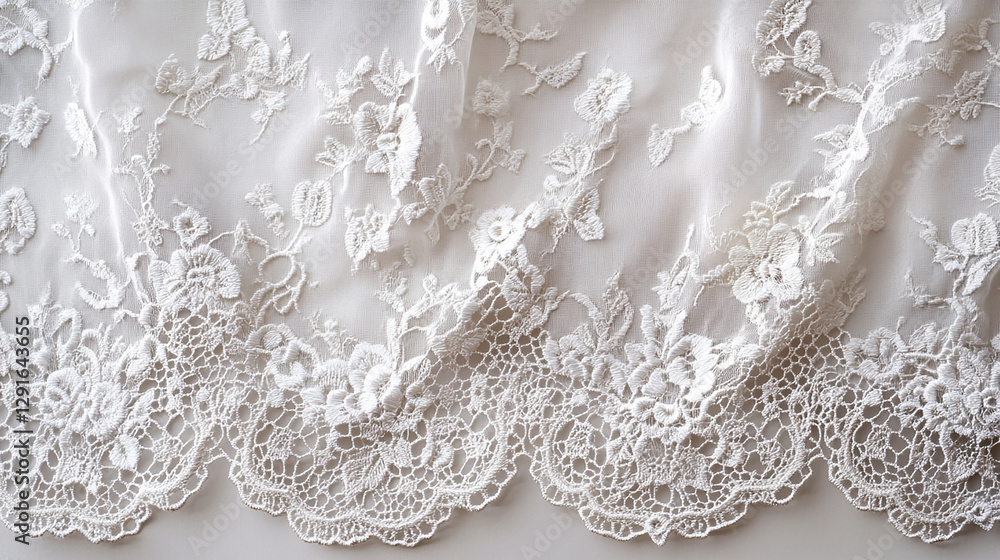 A delicate lace frame with soft white embroidery. A delicate lace frame with soft white embroidery.