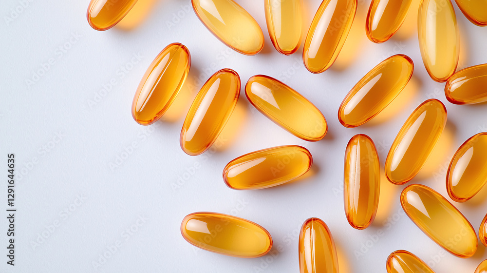 Omega 3 Fatty Acids Supplement Softgels Nutrient Capsules Dietary Oils on White Background Clean Look Omega 3 Fatty Acids Supplement Softgels Nutrient Capsules Dietary Oils on White Background Clean Look
