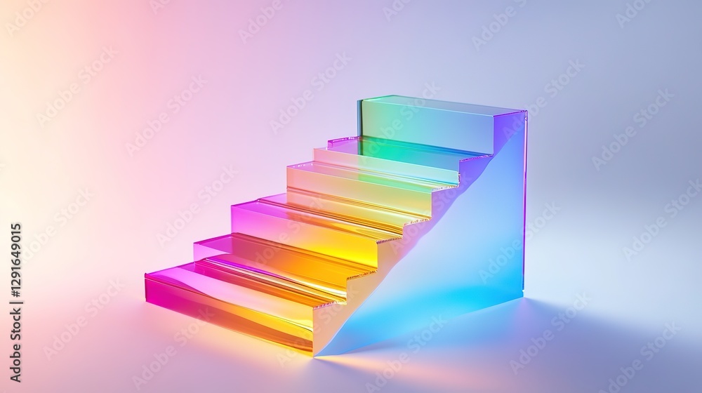 Abstract 3D glass graph symbolizing financial growth in a modern minimalistic design. Abstract 3D glass graph symbolizing financial growth in a modern minimalistic design.