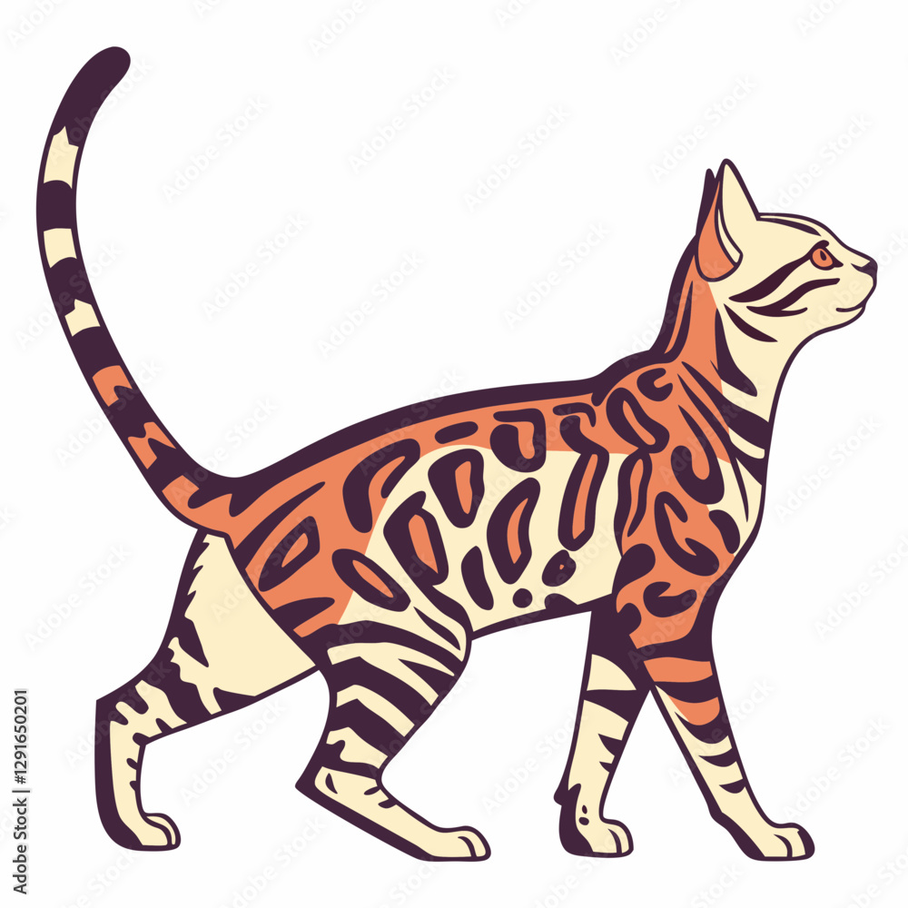 Fototapeta premium Bengal Cat silhouette vector illustration