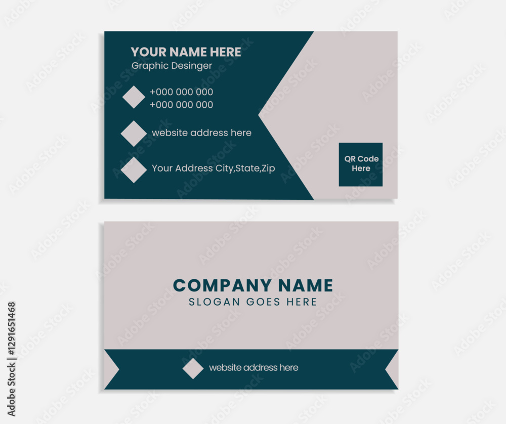 Double-sided creative and modern business card and name card, horizontal simple clean template vector desing. Double-sided creative and modern business card and name card, horizontal simple clean template vector desing.