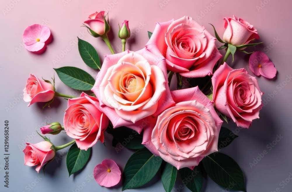 flower arrangement with roses on a colored background flower arrangement with roses on a colored background