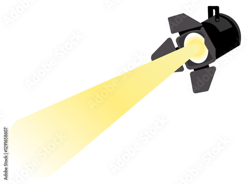 Sticker Stage spotlight with sliding doors emits a bright yellow beam.