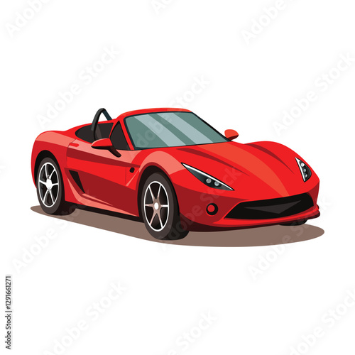 red sports car isolated