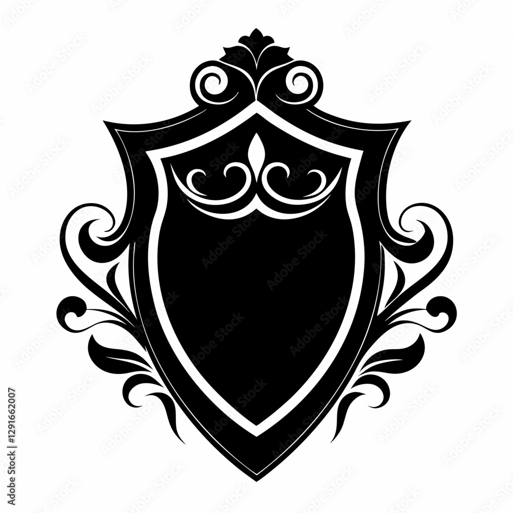 Naklejka premium shield, frame, vintage, vector, crown,