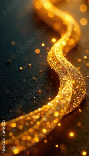 Intricate golden threads, shimmering luxury fiber , embroidery, silk