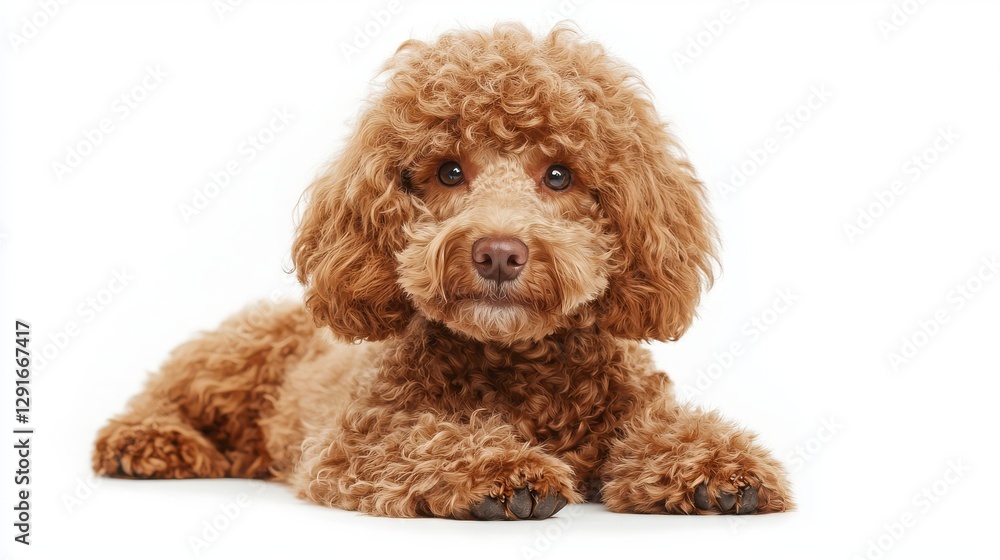 Friendly dog standing proudly with its tail high and ears perked up in a lively outdoor environment