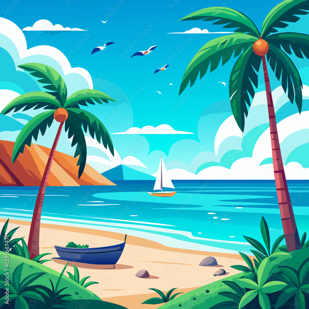 Obraz premium Sunny Beach Landscape