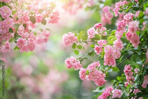 Blooming pink flowers lush garden photography natural setting close-up beauty in nature