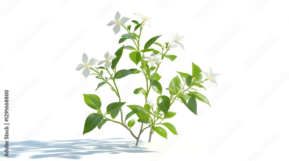 Green Tree with Heart-Shaped Leaves with White Background Background Photo Green Tree with Heart-Shaped Leaves with White Background Background Photo