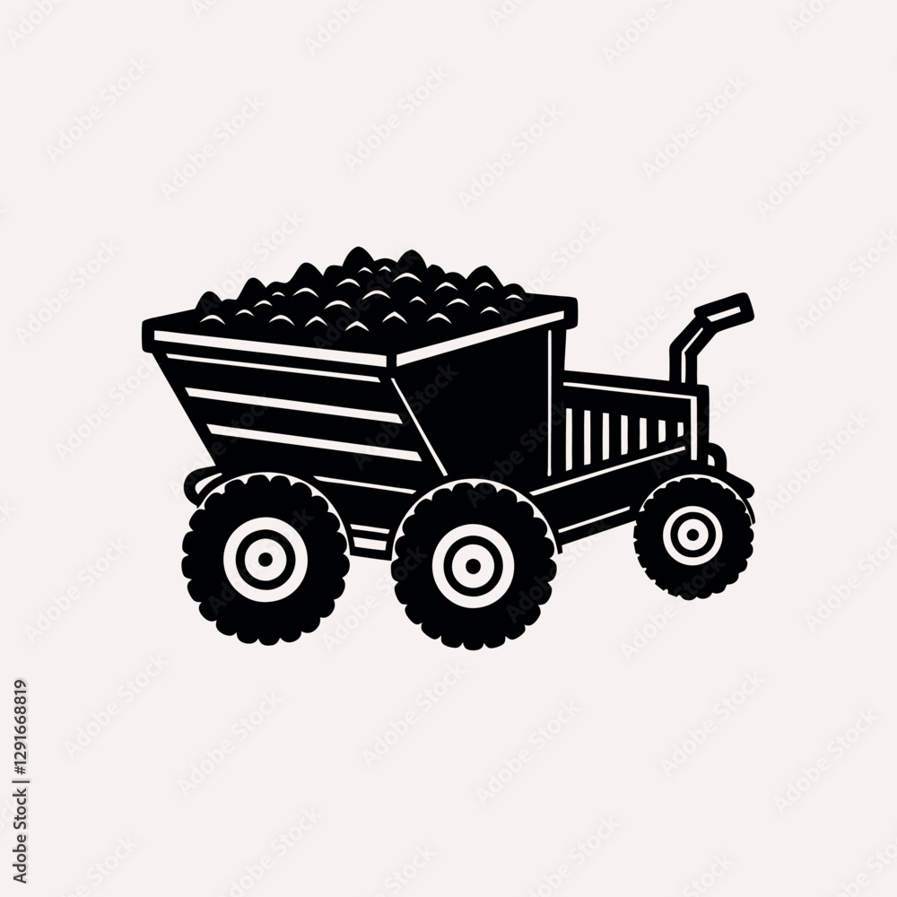 Obraz premium Manure Spreader Vector Illustration on White Background