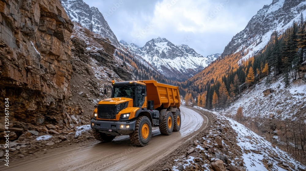 Excavator lifting boulders mountain Excavator lifting boulders mountain