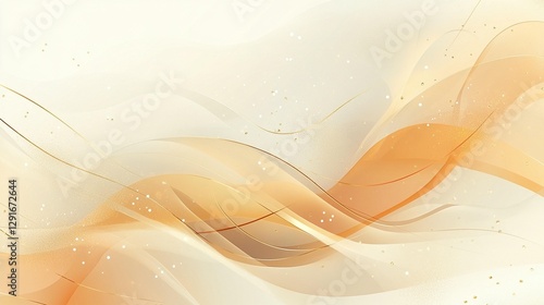 Abstract background with flowing gold and beige waves and subtle sparkle.