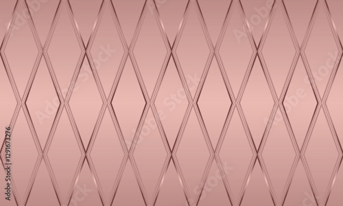Vector pink golden seamless pattern with rhombuses