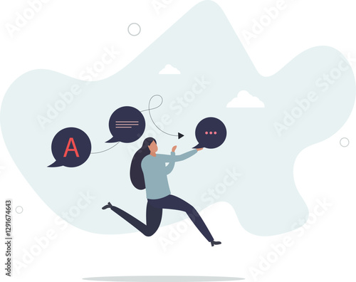 Communication evolution as letters to speech progress.Connection between basic language learning and smooth foreign talking.flat character life .