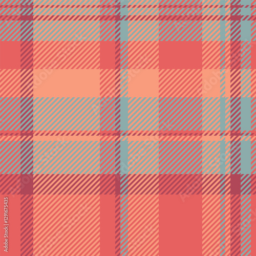 Tee texture vector textile, trade pattern background fabric. Row seamless plaid tartan check in red and pastel colors.