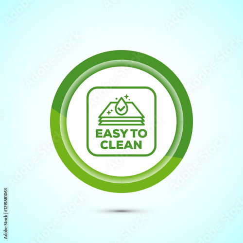 Easy cleaning icon design illustration. Clean surface icon sign symbol, Green color button design