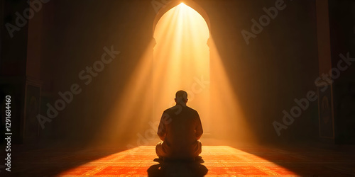 Religious muslim man praying