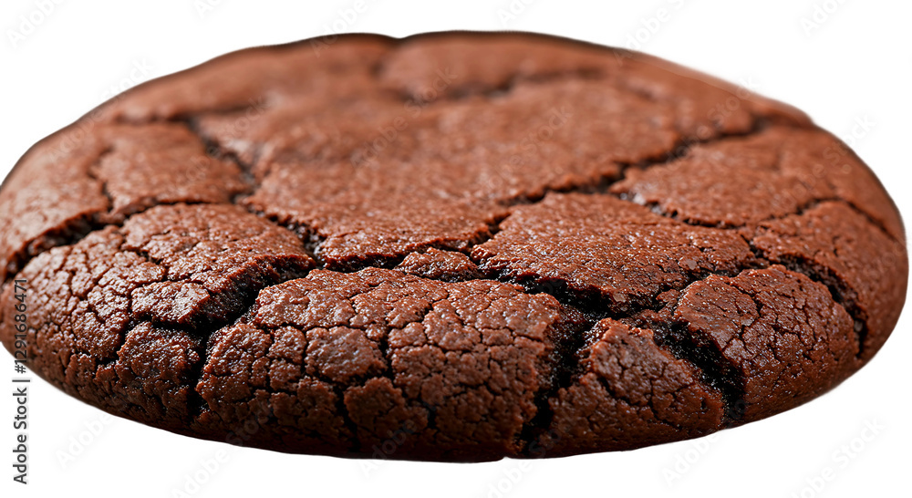 Fototapeta premium Delicious Chocolate Cookie with Cracked Texture On Transparent Background 