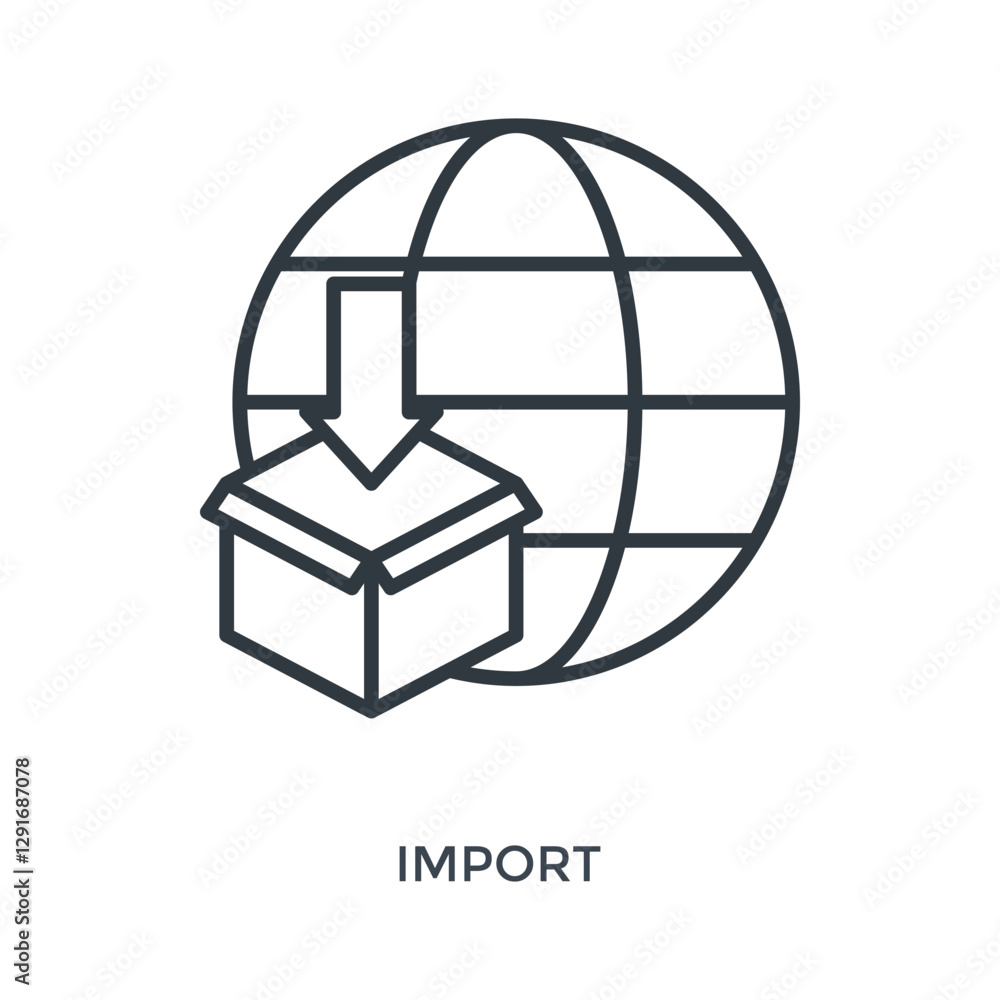 Import Icon Lineal Style. Vector Illustration For Graphic Design Import Icon Lineal Style. Vector Illustration For Graphic Design