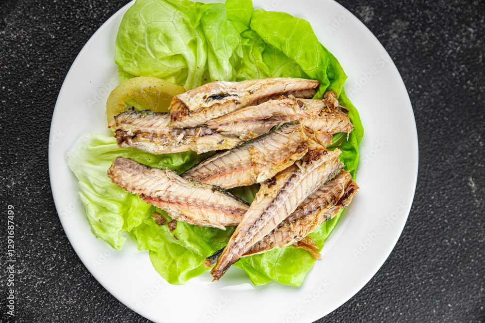 mackerel can salad seafood fresh tasty food dish gourmet food background on the table rustic food top view copy space mackerel can salad seafood fresh tasty food dish gourmet food background on the table rustic food top view copy space