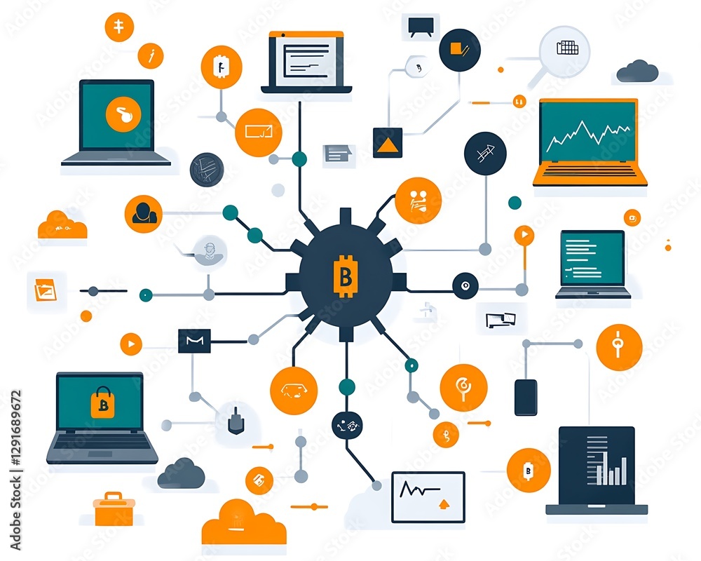 custom made wallpaper toronto digitalBlockchain network diagram