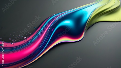 Vibrant Abstract Waves of Color Flow Across a Smooth Surface Creating a Dynamic Visual Experience