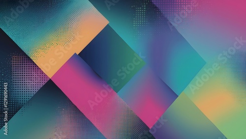 Colorful Geometric Abstract Design With Vibrant Hues and Gradients Showcasing Modern Art Elements